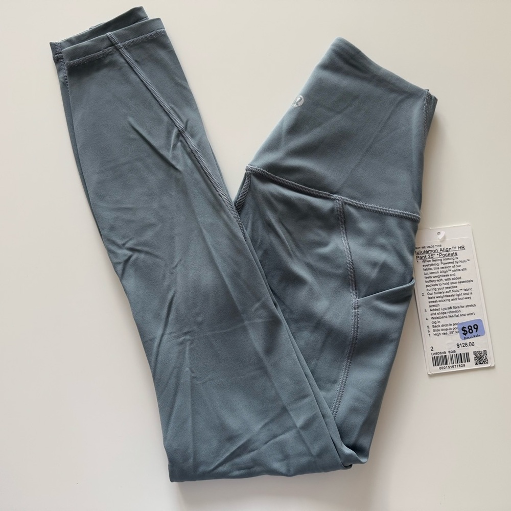lululemon Align High Rise Pant with Pockets 25” Size 2 Color BGIB